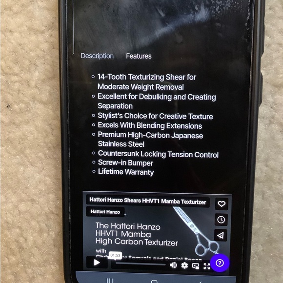 Hattori Hanzo Shears HH-VT1 6.0” Mamba Texturizer Shears scissors thinning. - Picture 10 of 12